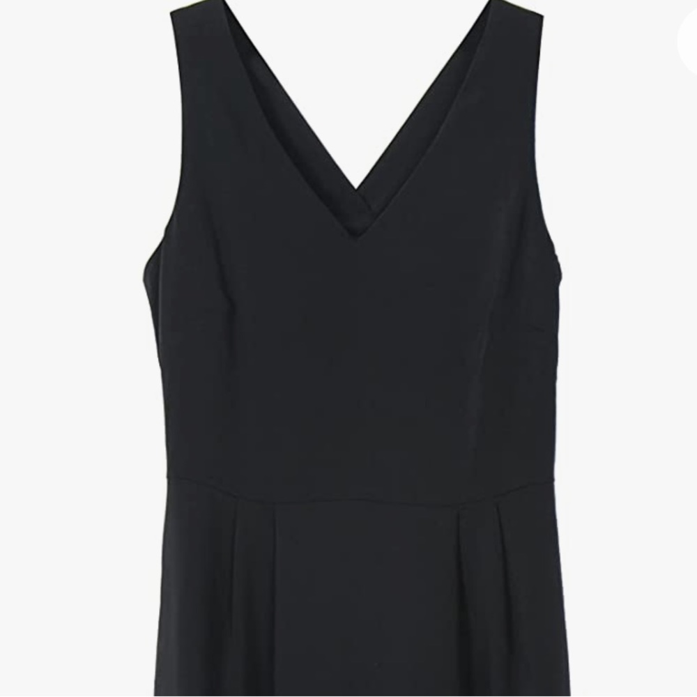 Black V-Neck Sleeveless Backless Bowknot Dress A Line Fit and Flare Flowy - Picture 4 of 11